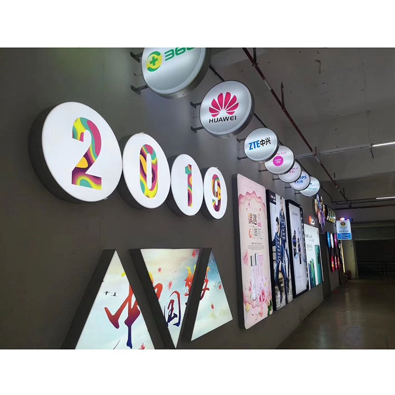 Led Illuminated Sign Circle Shop Round Outdoor Acrylic Led Sign Board Led Advertising Light Box Signage Projecting Sign