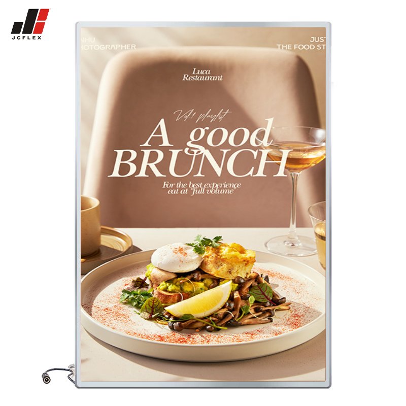 Ultra Slim LED Acrylic Panel Indoor/Outdoor Advertising Light Box Aluminum Profile Frame Rectangle Shape Restaurant Application