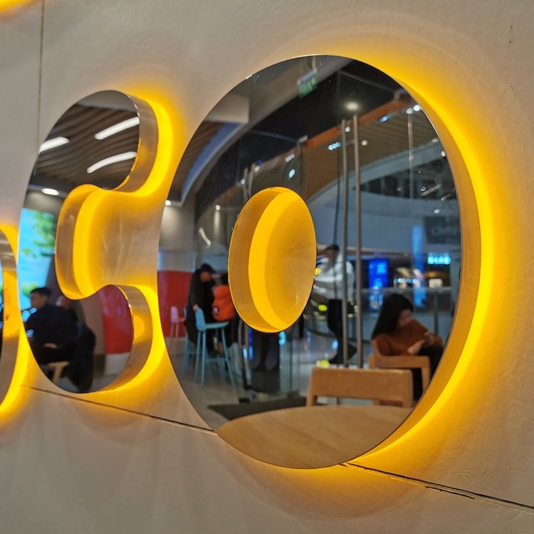 Led Advertising Letter Acrylic Custom Logo Backlit Illuminated Wall Letter Led 3d Custom Office Business Sign Logo