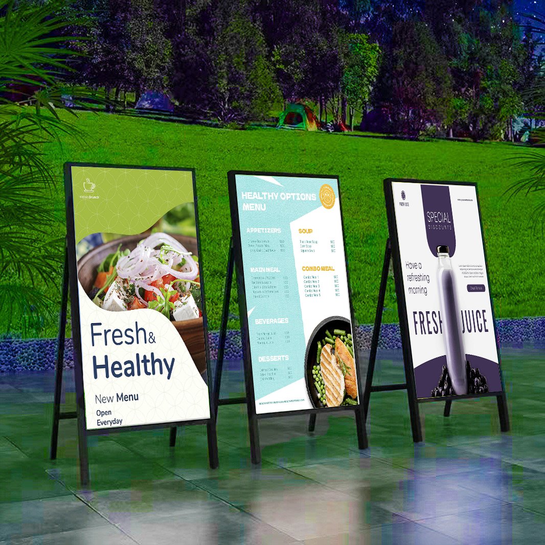 Shopping Mall Floor Illuminated Advertising Stand Adjustable Board Sign Frame Poster Stand Indoor And Outdoor light box