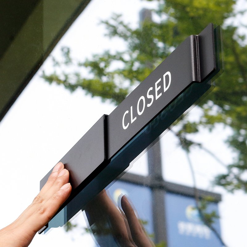 Customizable Simple Double Sided Open/Closed Shop Signage Hanging Aluminum Metal Board Store Walls/Window Advertising Board