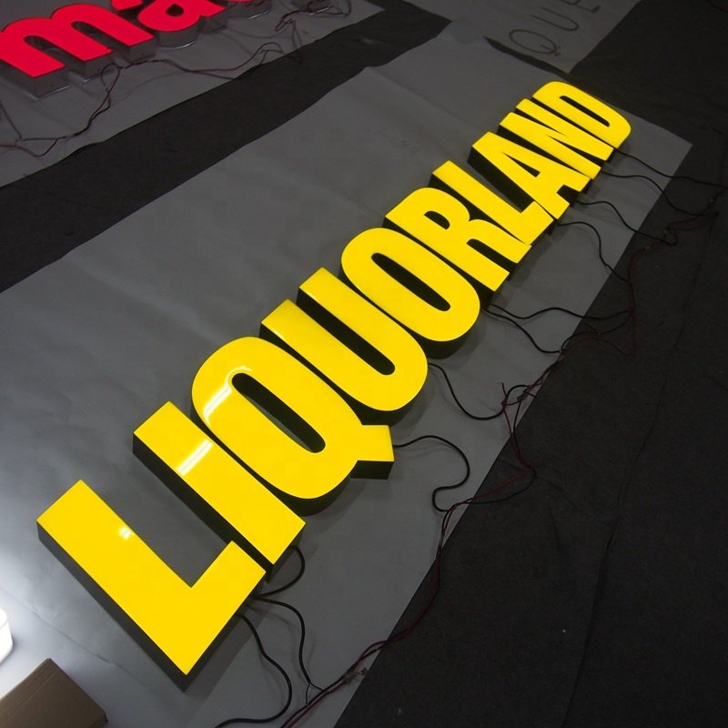 Custom Building sign shop name board led letter frontlit store front sign for business outdoor led sign