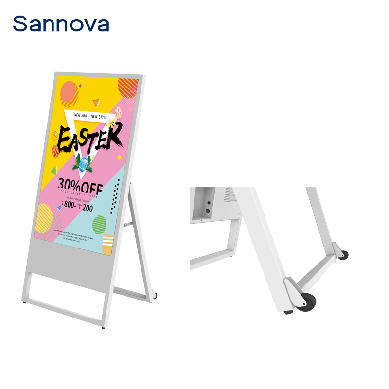 43 inch lcd battery rechargeable movable LCD digital signage and displays indoor outdoor kiosk waterproof advertising screen