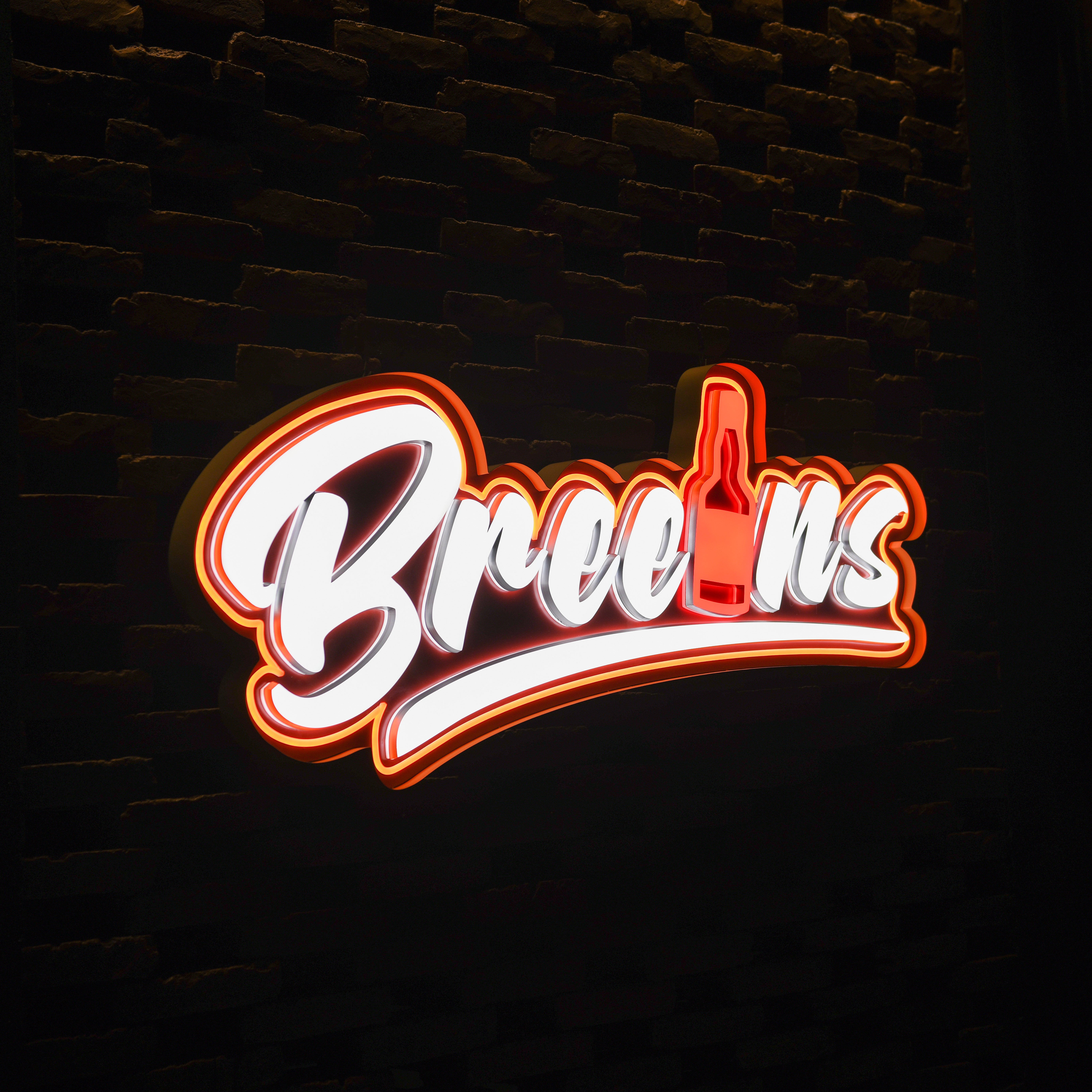 On the wall advertising board letter neon for Music meal bar