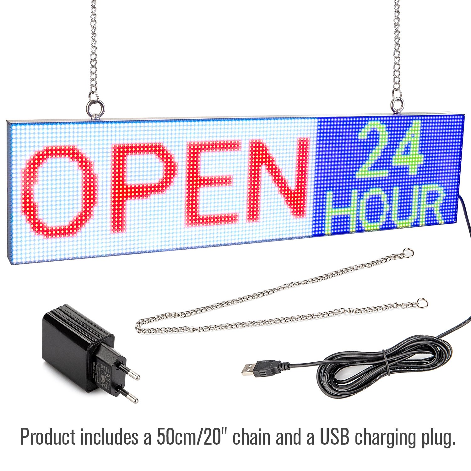 P4 52CM Led Display Advertising Board RGB WiFi Programmable Scrolling Message Luminous Board LED Sign Screen Multi-Language