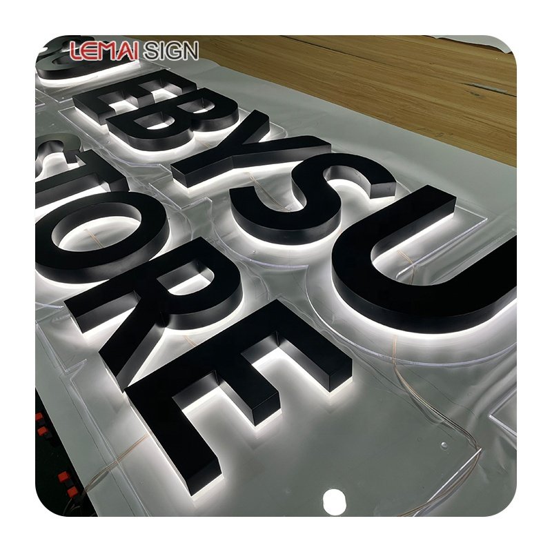 2024 hot selling 3d backlit signage logo light up letter 3d channel letter Commercial led lighting sign board custom led sign