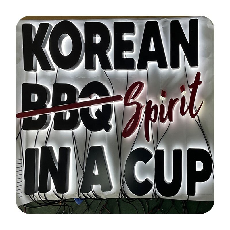2024 hot selling 3d backlit signage logo light up letter 3d channel letter Commercial led lighting sign board custom led sign