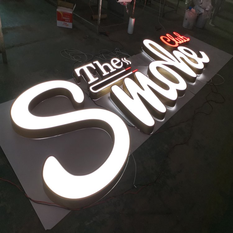 factory frontlit led letter backlit sign facelit channel illuminated logo shop front use signboard custom led sign for business