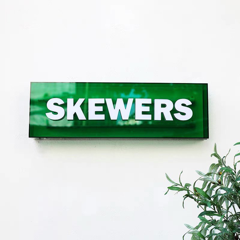 Custom Dual-Sided Acrylic LED Advertising Light Box Coffee Shops 12V Power Consumption Aluminum Frame Glass Front Outdoor Sign
