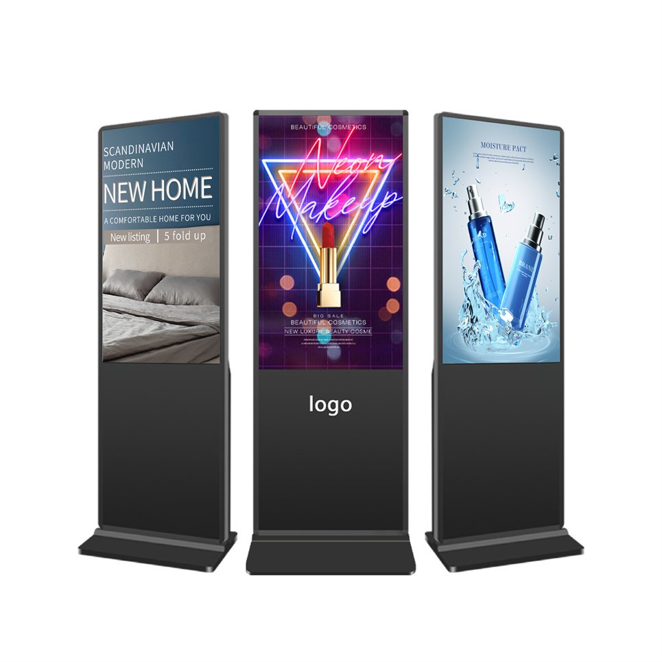 Floor Stand 43 55 Inch Indoor 4k Media Player Interactive Touch Screen Vertical Advertising Screen Display Lcd Digital Signage
