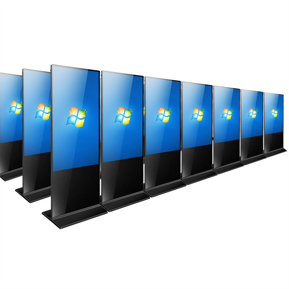 Floor Stand 43 55 Inch Indoor 4k Media Player Interactive Touch Screen Vertical Advertising Screen Display Lcd Digital Signage