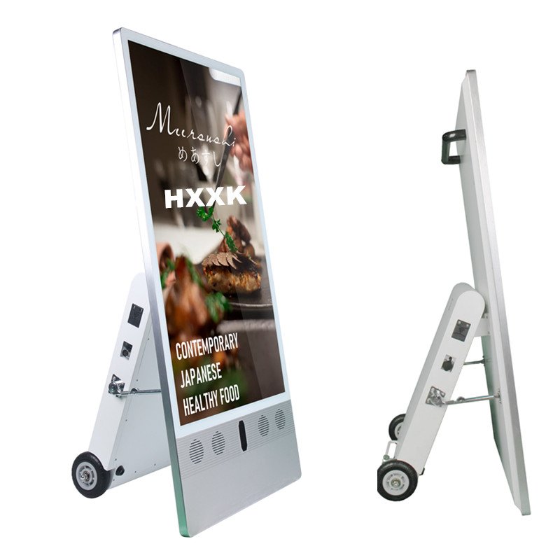 43 Inch Floor standing advertising screen wireless player display Portable Battery Powered Digital Signage & Displays outdoor