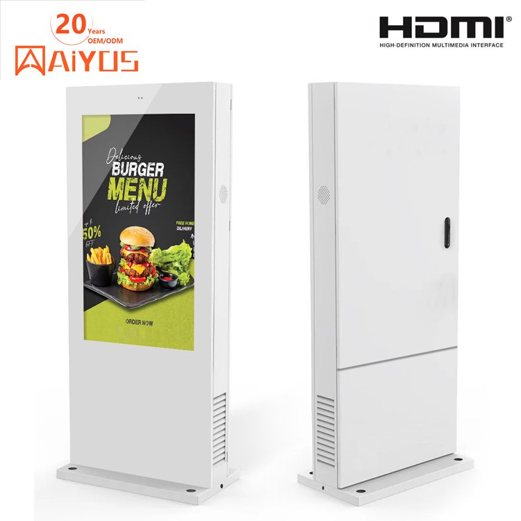 Outdoor Advertising Screen Drive Thru System Lcd Menu Board Waterproof 4K Kiosk Totem Digital Signage And Displays Kiosk Totem