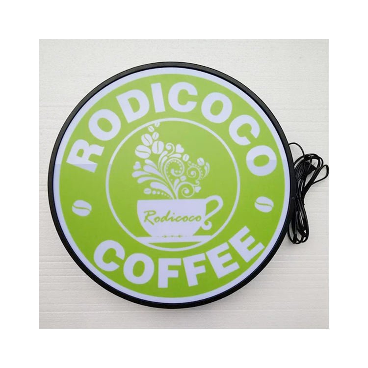 Custom Light Box Store Waterproof Round Light Advertising Board Sign Logo Signs for Shop Cafe tea Salon Decor Billboard