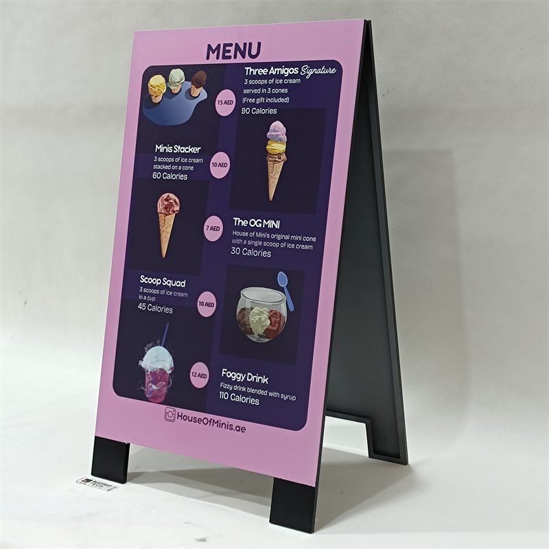 Custom Folding perfect design plastic Stand A-Frame Signage Advertising Board Portable Sidewalk Pavement A Frame Sign outdoor