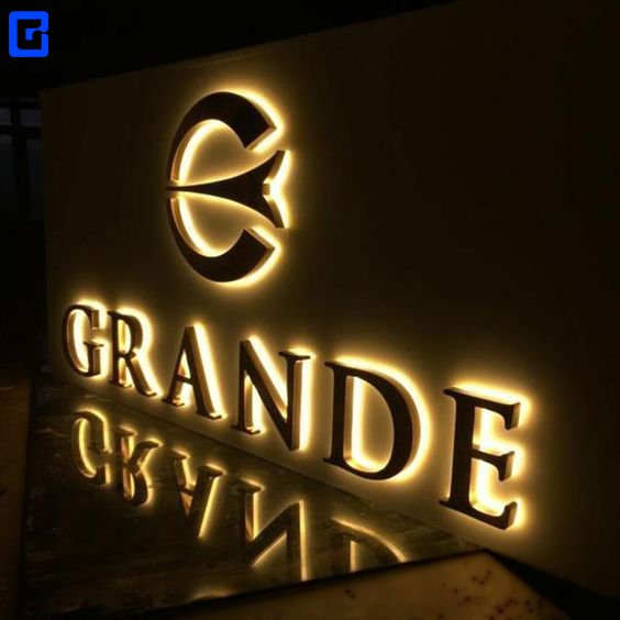 BINGE Stainless Steel 3D Led Backlit Metal Letters Wall Signs Outdoor Illuminated Halo Signage Custom Led Sign Logo