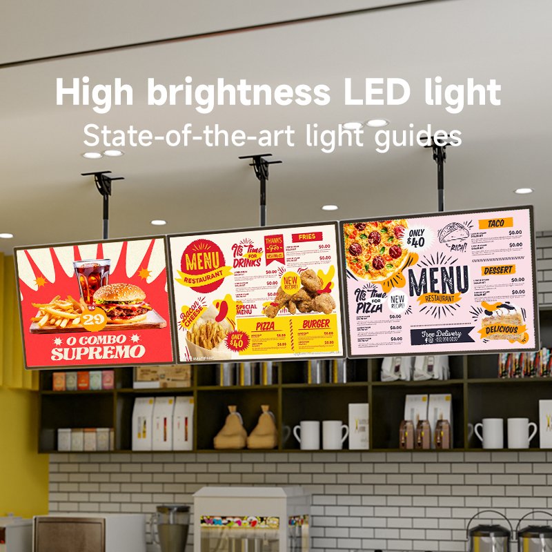 A1/A2 Shopping Mall Advertising Light Box Led Menu light Ultrathin Lightbox Restaurant Cinema Marketing Hanging Display Frame