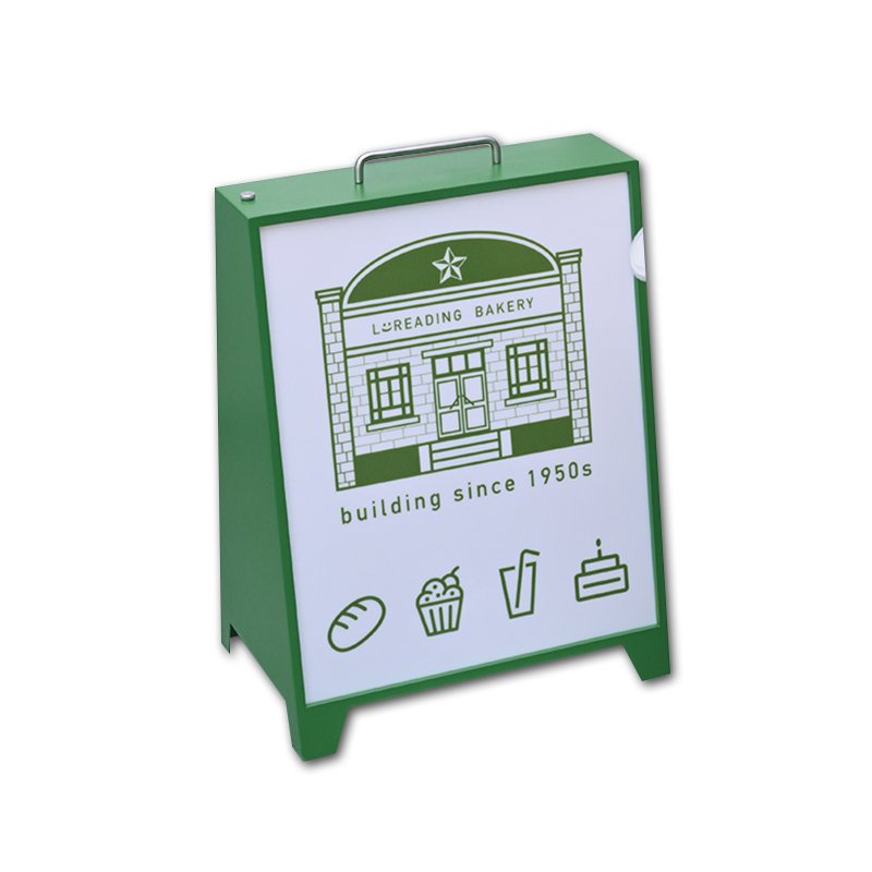 Tote light box,Custom outdoor A-frame sidewalk sign sandwich board steel metal double-sided poster light box