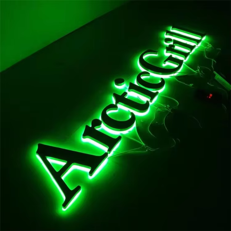 Factory Custom advertising cafe shop logo signage board acrylic letter led indoor and outdoor store wall 3D signage with light