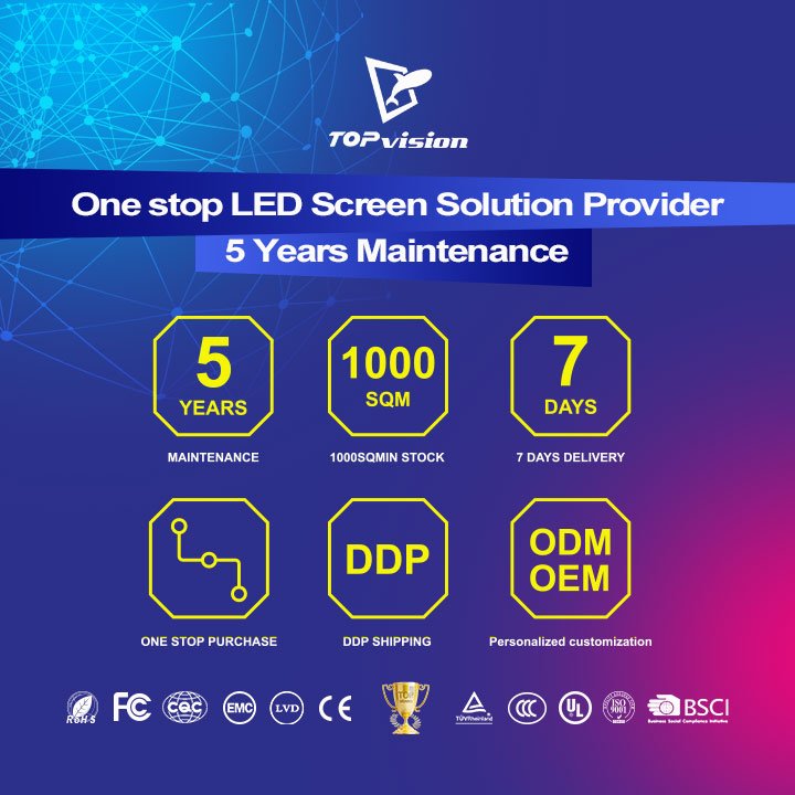 Topvison Outdoor P3.91 P4.81 Pantalla LED Video Wall 500x500 Die Casting Aluminum Cabinet Rental Led Screen Display Hub Board
