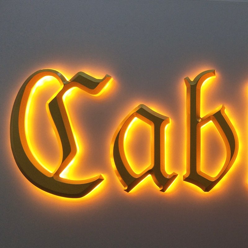 Shining Sign Led Letters 3D Acrylic Spray Painted Gold Backlit Mini Letter Factory Price Led Business Coffee Shop Led Sign Board