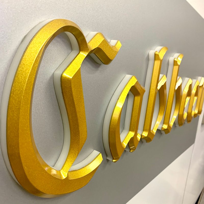 Shining Sign Led Letters 3D Acrylic Spray Painted Gold Backlit Mini Letter Factory Price Led Business Coffee Shop Led Sign Board