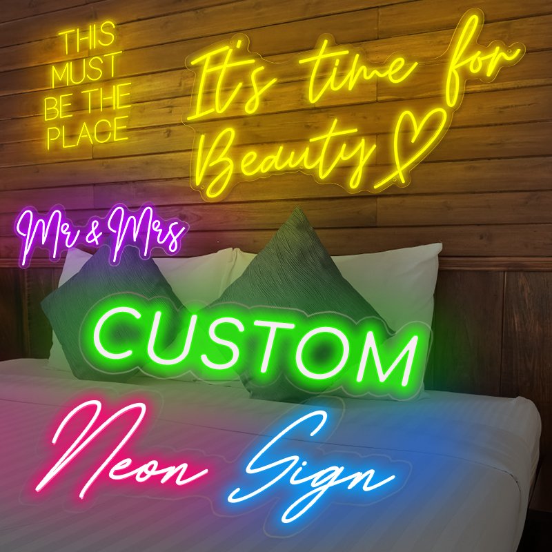 Dropshipping Free Design Custom Led Light Neon Sign Logo Letter Illuminated Light Acrylic Board For Bedroom Birthday Party