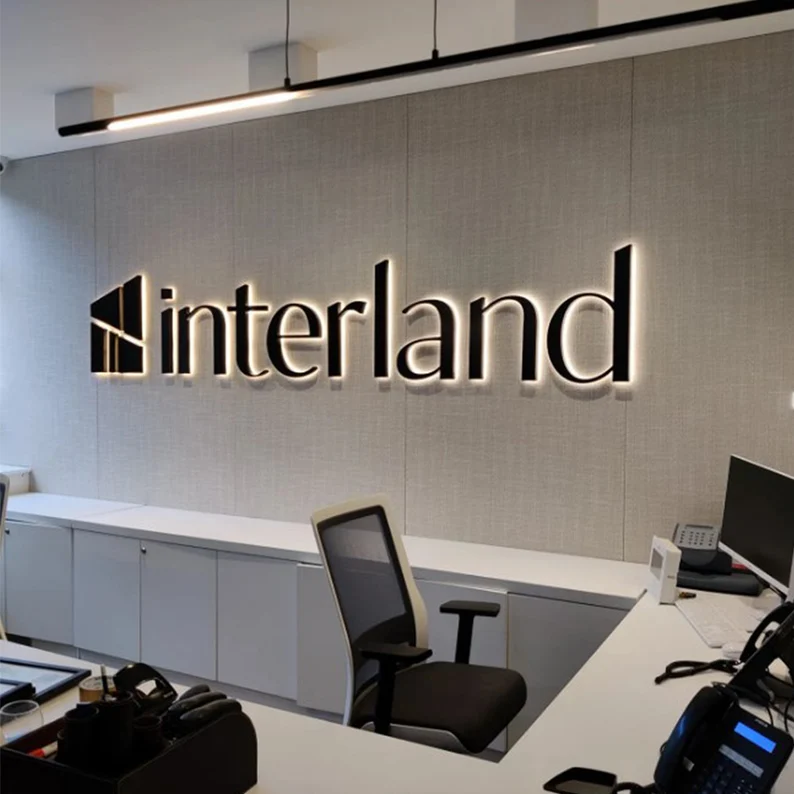 outdoor advertising Flat Laser Cut 3d illuminated Backlit Letters Sign Acrylic Led Letter Logos For Company Signs sign board