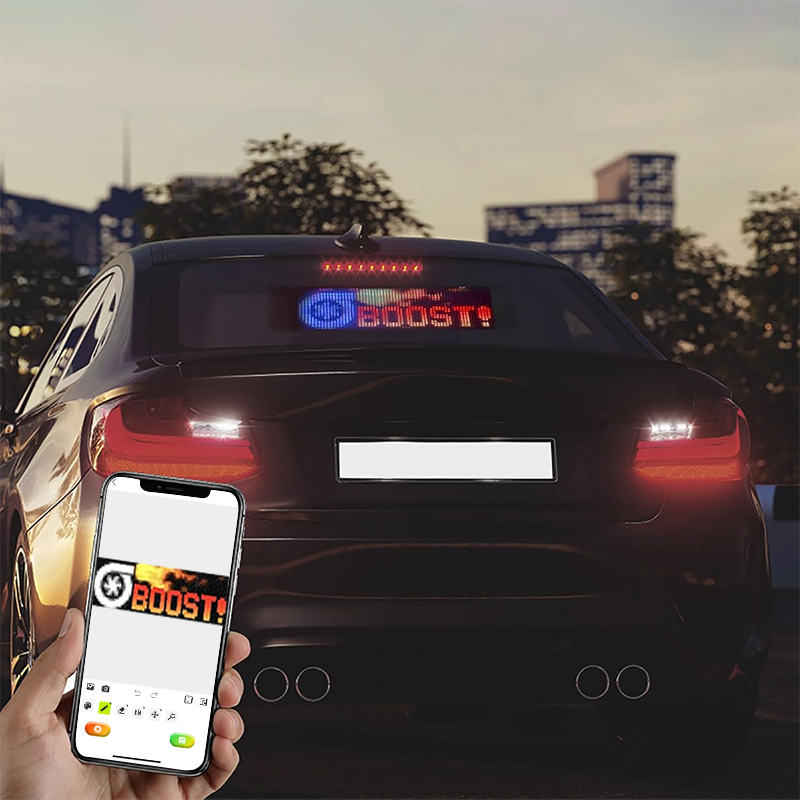 Programmable LED Panel Truck car Windshield Message sign board Glow Devil's Eye LED flexible display screen for car truck shop