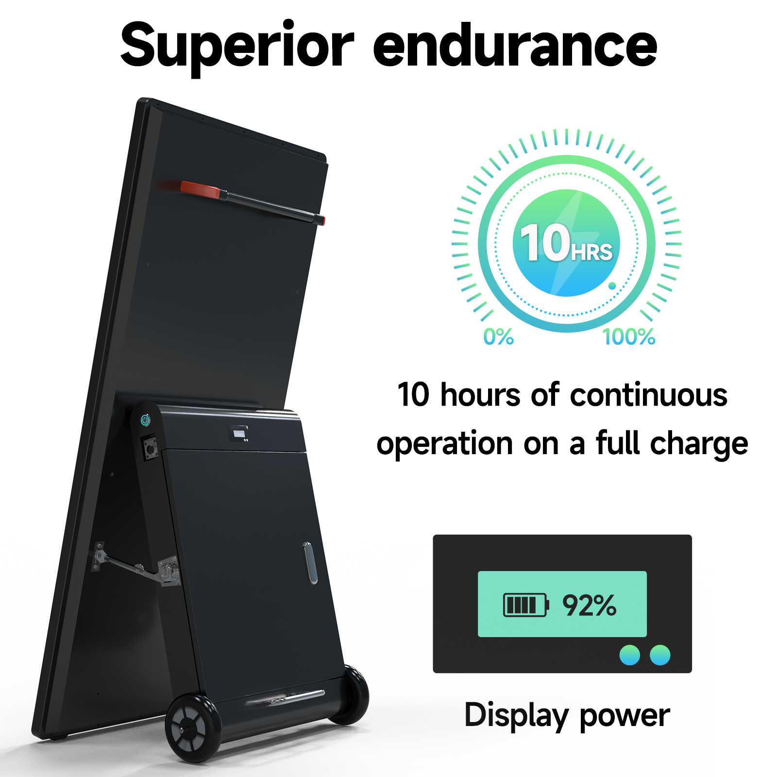 55-Inch 4K LCD Digital Signage 2500 Nits High Brightness IP65 Rated Floor Advertising Retail Stores Fast US Shipping
