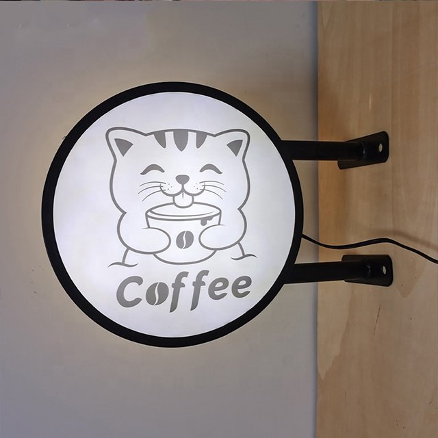 Advertising Sign Board Signs Lightbox Round Led Double Sided Acrylic Round Shape Circular Circle Light Boxes