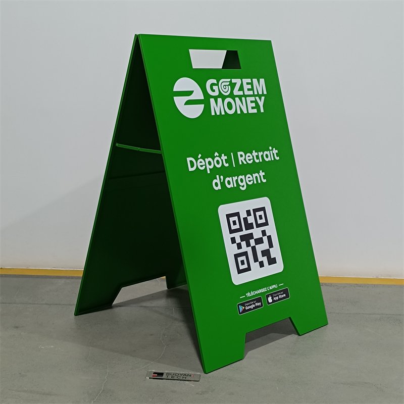 Super Quality Custom Stainless Steel A Frame Street cold food display outdoor sign board mobile shop sign board order board