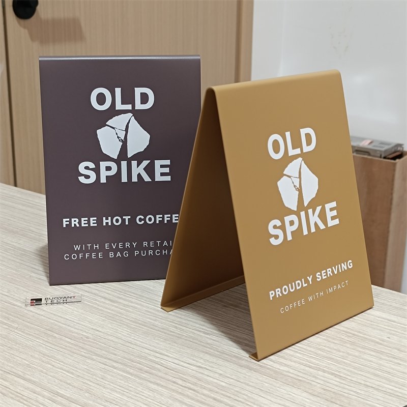 Super Quality Custom Stainless Steel A Frame Street cold food display outdoor sign board mobile shop sign board order board