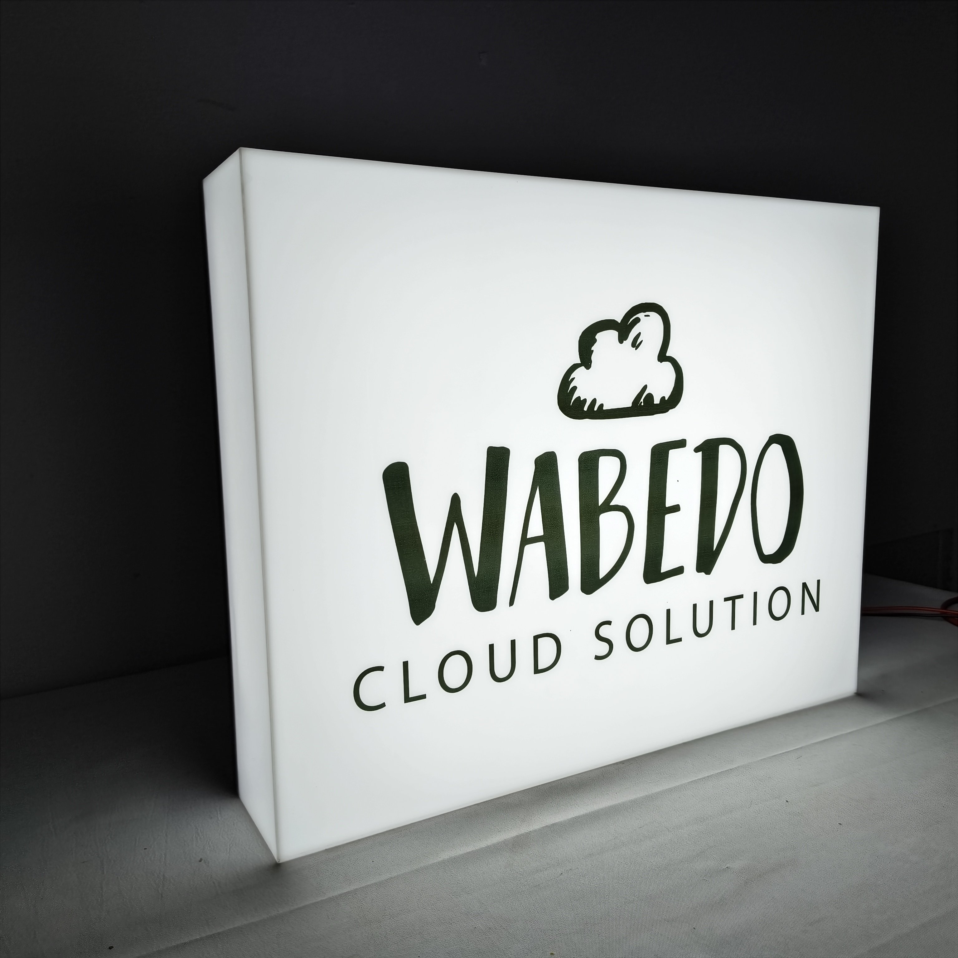 OEM ODM Outdoor LED Lightbox Signboard Low Power Consumption A4 Size 3D Letter Advertising Sign on Wall Metal Frame