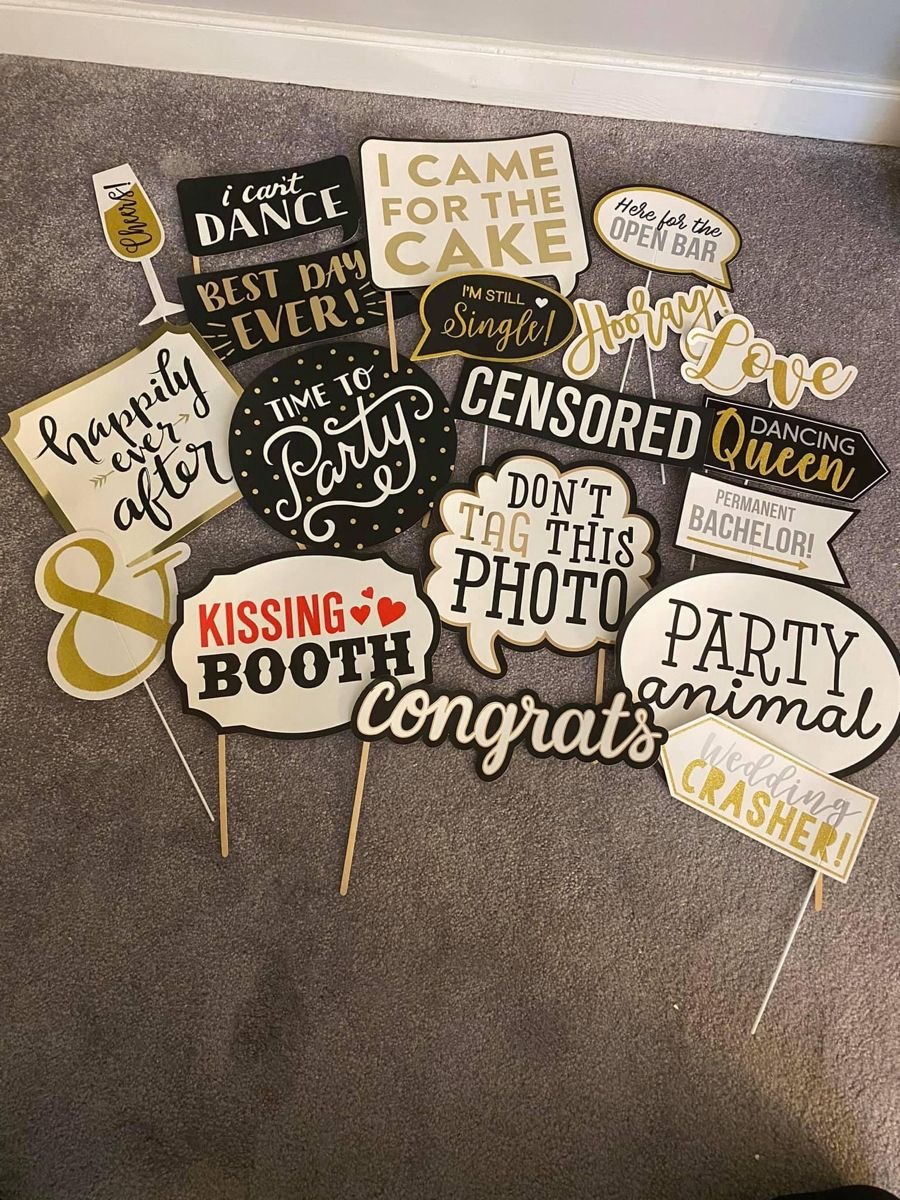Office Party Photo Booth Props Work Party for Office Birthday Party Celebration Indoor Advertising Board
