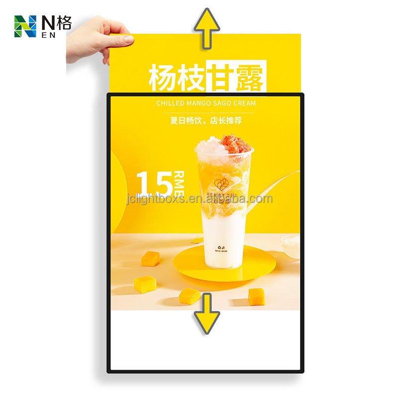 Ultra Slim LED Acrylic Panel Indoor/Outdoor Advertising Light Box Aluminum Profile Frame Rectangle Shape Restaurant Application