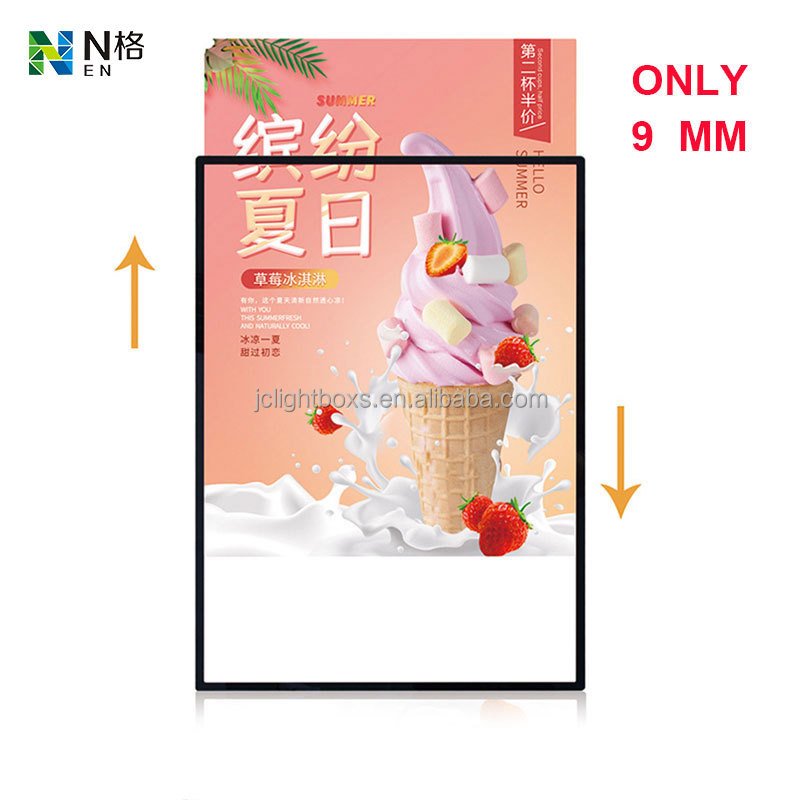 Ultra Slim LED Acrylic Panel Indoor/Outdoor Advertising Light Box Aluminum Profile Frame Rectangle Shape Restaurant Application