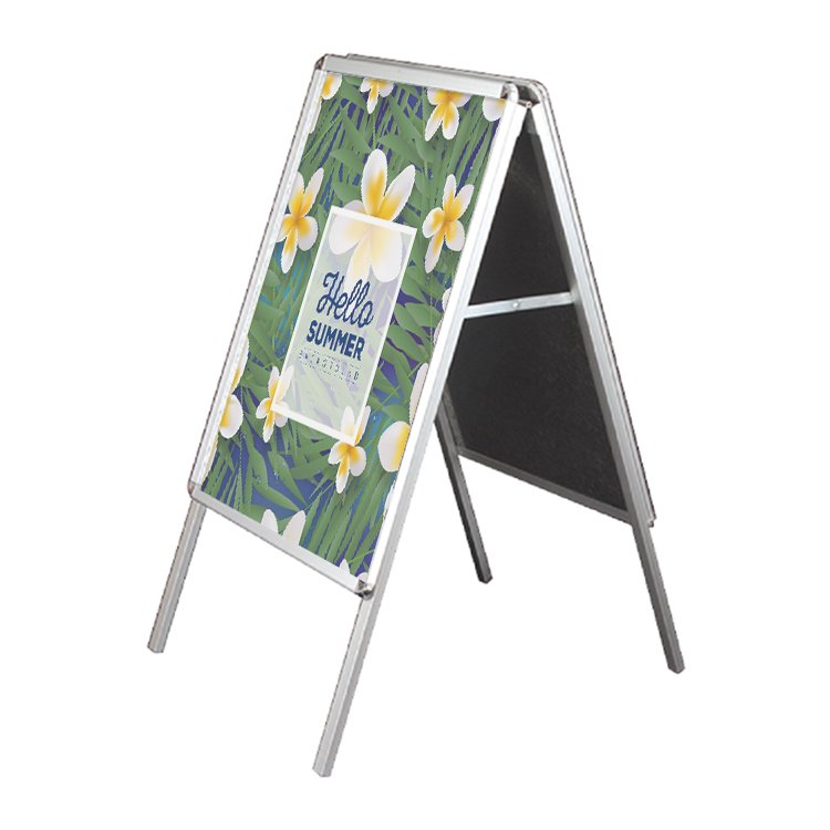 best price A shape rotating wooden tripod display board poster stand