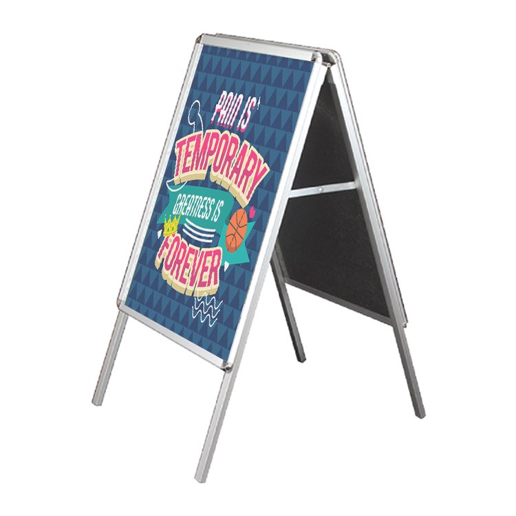 best price A shape rotating wooden tripod display board poster stand