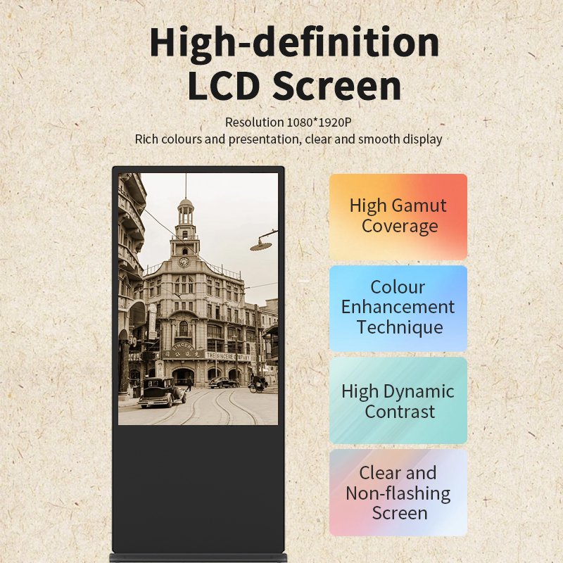 Query touch control floor touch one machine full HD display advertising machine