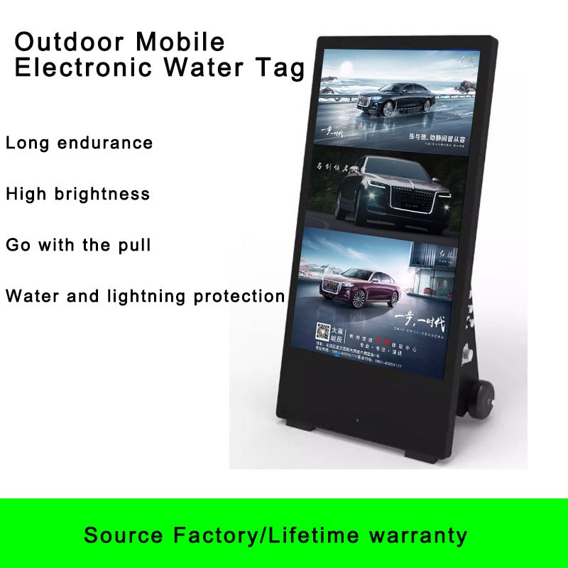 43 Inch Outdoor Capacitive Battery Powered Digital Poster Portable Advertising Boards Portable Movable touch screen Kiosk