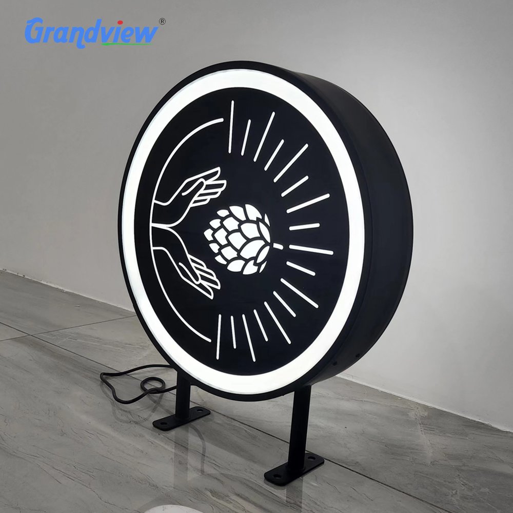 Outdoor acrylic Circle Luminous light box advertising shop led light box signage