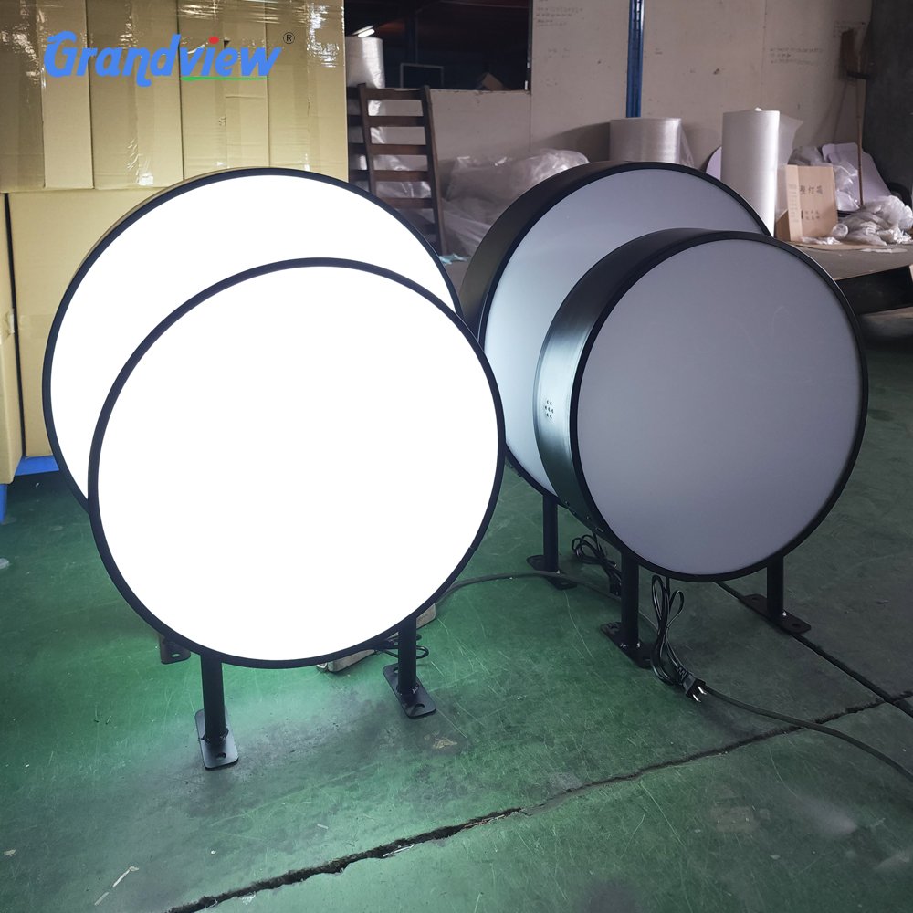 Outdoor acrylic Circle Luminous light box advertising shop led light box signage