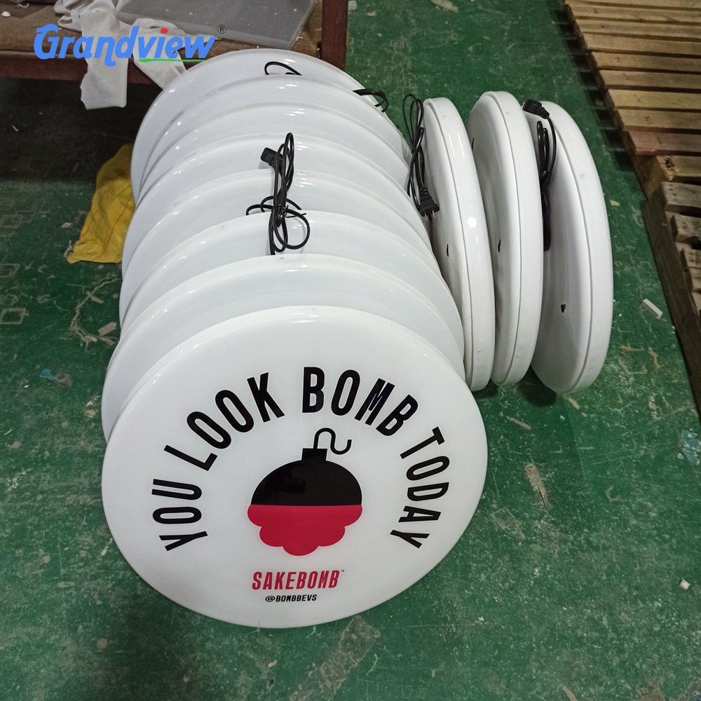 Outdoor acrylic Circle Luminous light box advertising shop led light box signage