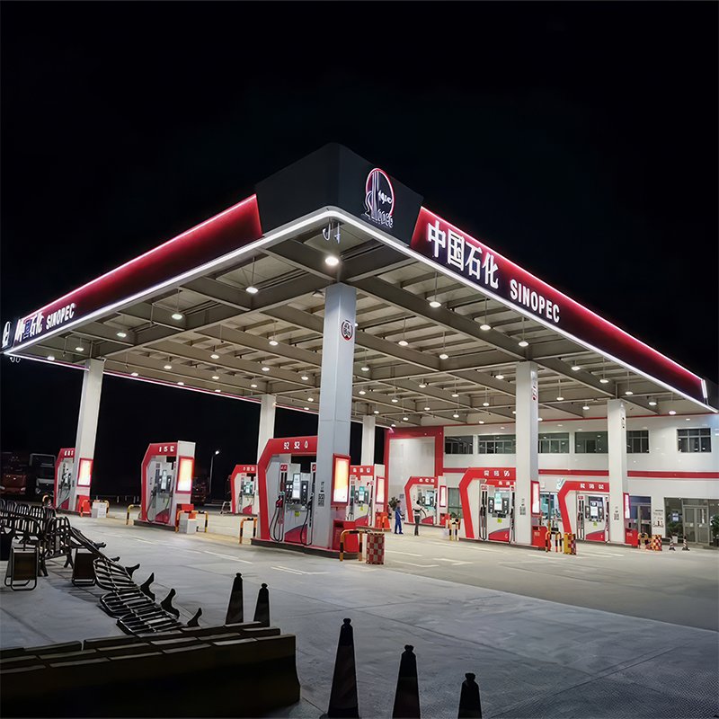 Space Frame Led Petrol Gas Station Canopy Design Petrol Pump Construction Companies Petrol Station