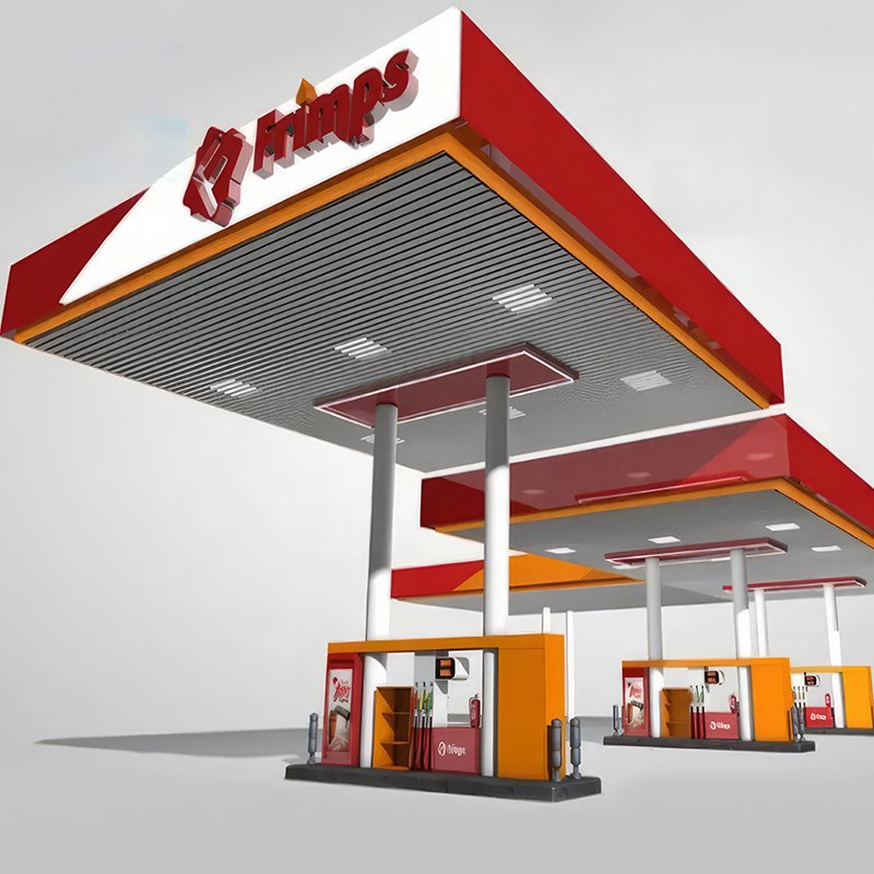Space Frame Led Petrol Gas Station Canopy Design Petrol Pump Construction Companies Petrol Station