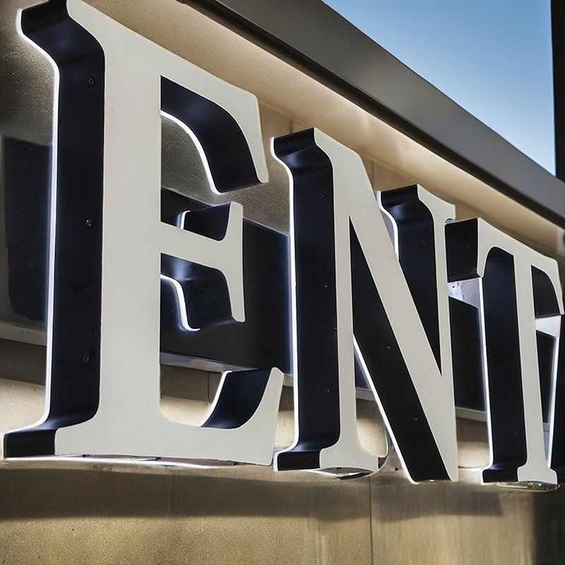 Custom Store Outside Advertising Metal Logo Led Backlit Letters Stainless Steel Letter Sign 3D Led Sign Aluminum Sign For Shop
