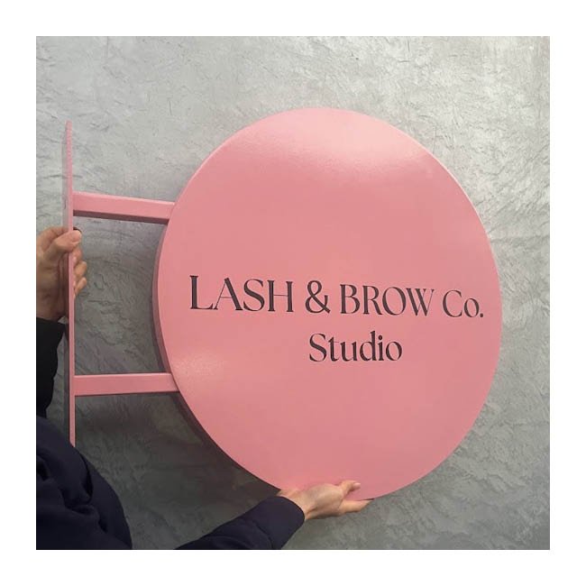 Hanging Advertising Business Shop Custom Storefront Sign Double-Sided Metal Wall Mounted Round Blade Sign