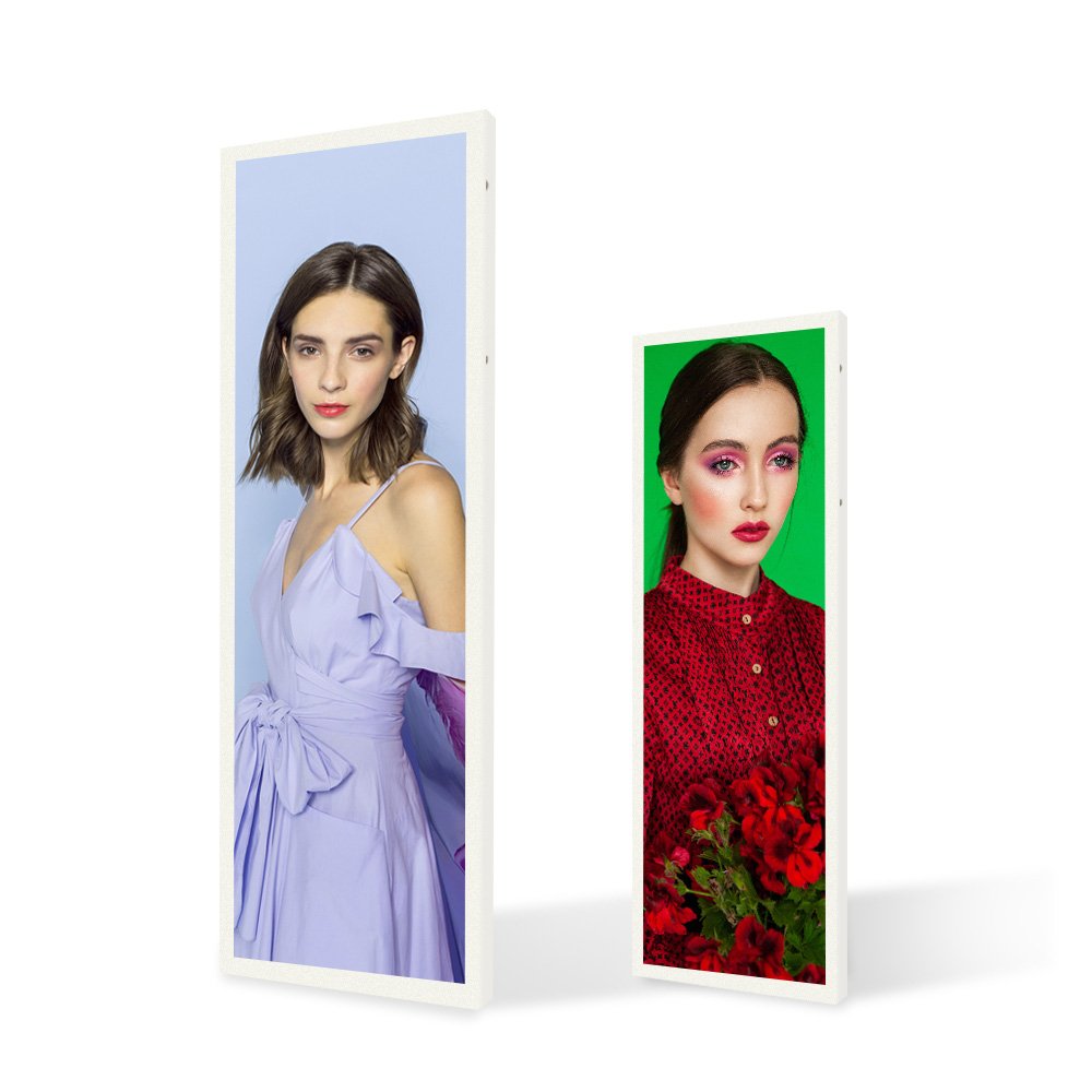 35 43 68 88inch bar stretched screen large size standing advertising player strip lcd stretched screen for window display