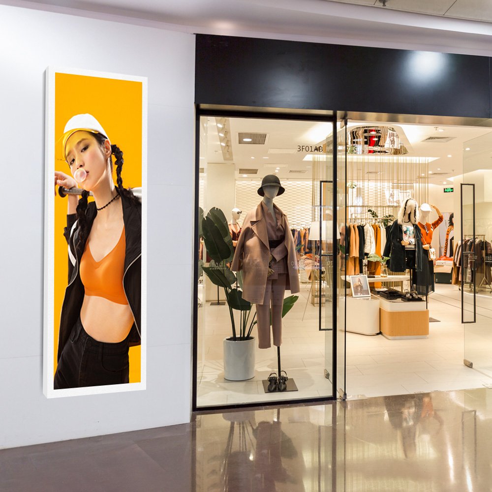 35 43 68 88inch bar stretched screen large size standing advertising player strip lcd stretched screen for window display